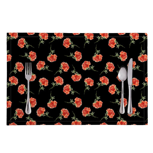 Watercolor Carnation Pattern Print Placemat