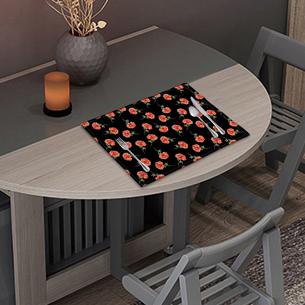 Watercolor Carnation Pattern Print Placemat