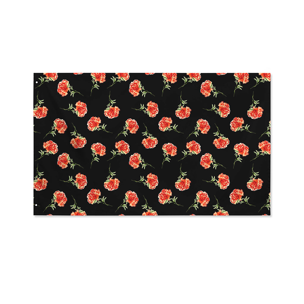 Watercolor Carnation Pattern Print Polyester Flag