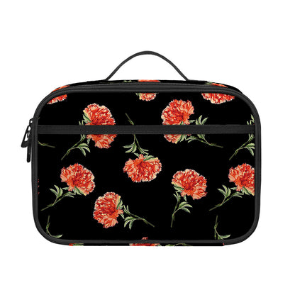 Watercolor Carnation Pattern Print Portable Lunch Bag