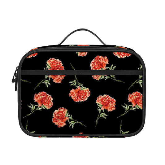 Watercolor Carnation Pattern Print Portable Lunch Bag