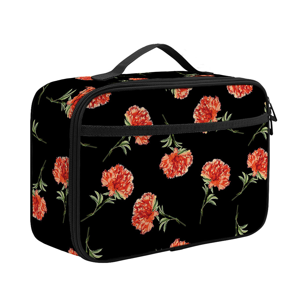 Watercolor Carnation Pattern Print Portable Lunch Bag