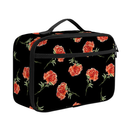 Watercolor Carnation Pattern Print Portable Lunch Bag