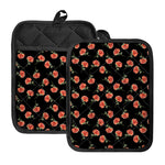 Watercolor Carnation Pattern Print Pot Holders With Pocket