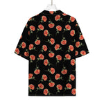 Watercolor Carnation Pattern Print Rayon Hawaiian Shirt