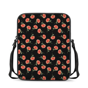 Watercolor Carnation Pattern Print Rectangular Crossbody Bag