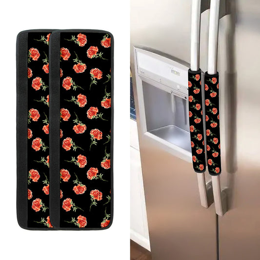 Watercolor Carnation Pattern Print Refrigerator Handle Covers