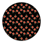 Watercolor Carnation Pattern Print Round Floor Mat