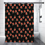 Watercolor Carnation Pattern Print Shower Curtain