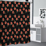 Watercolor Carnation Pattern Print Shower Curtain