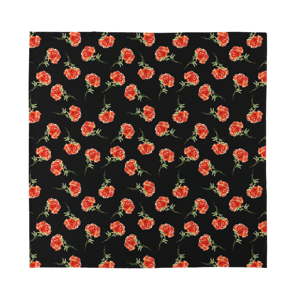 Watercolor Carnation Pattern Print Silk Bandana