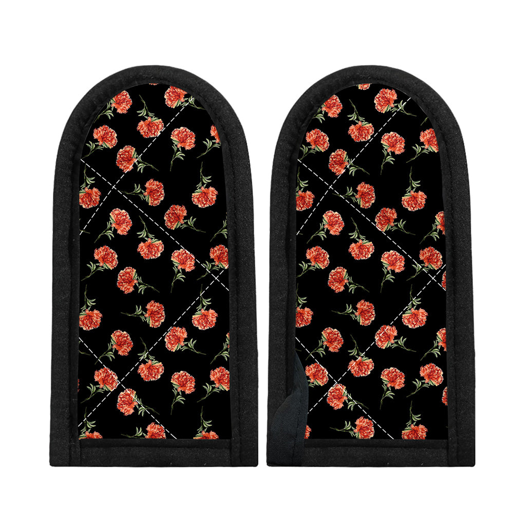 Watercolor Carnation Pattern Print Skillet Handle Cover