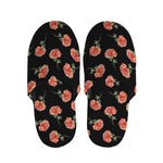 Watercolor Carnation Pattern Print Slippers