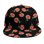 Watercolor Carnation Pattern Print Snapback Cap