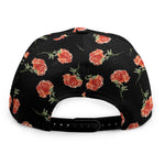 Watercolor Carnation Pattern Print Snapback Cap