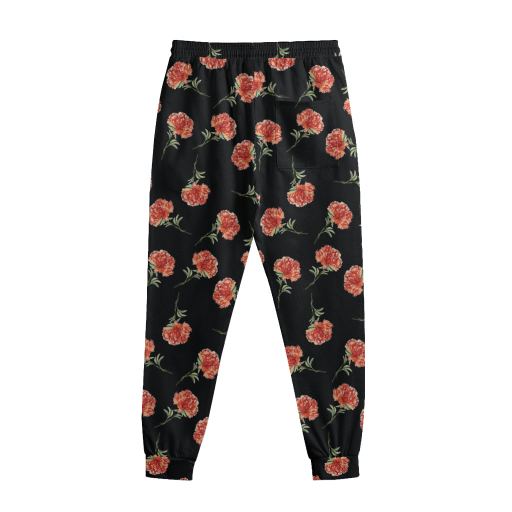 Watercolor Carnation Pattern Print Sweatpants