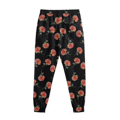 Watercolor Carnation Pattern Print Sweatpants