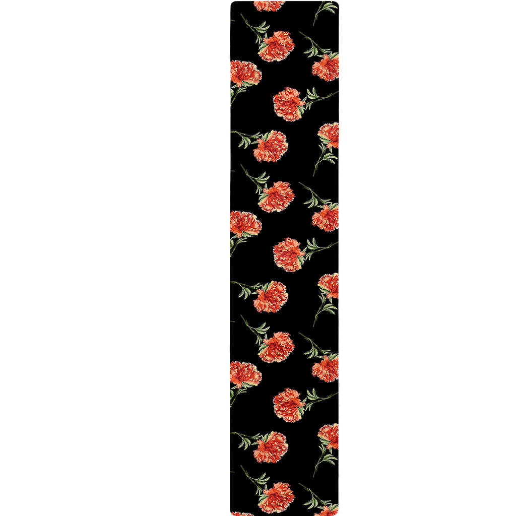 Watercolor Carnation Pattern Print Table Runner