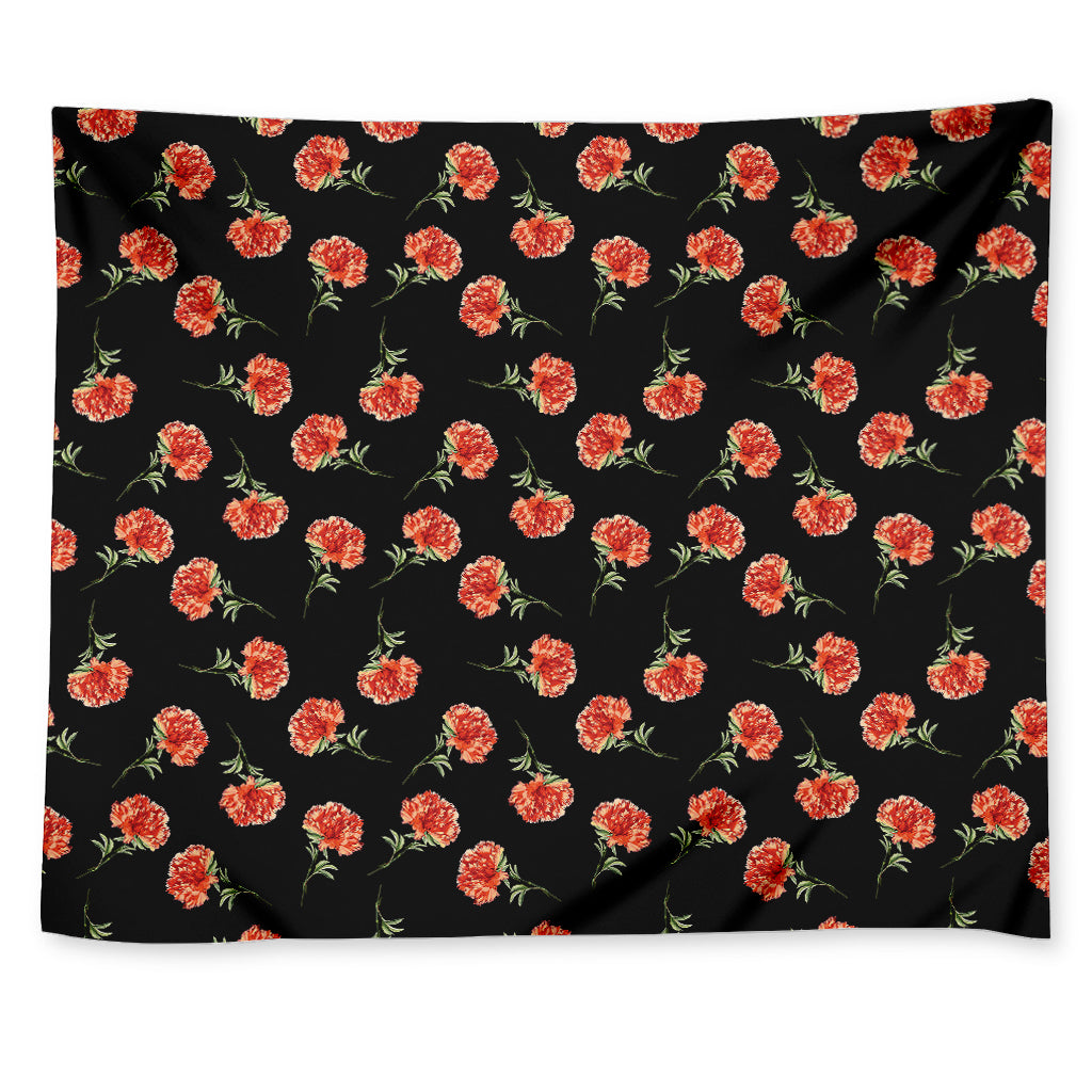 Watercolor Carnation Pattern Print Tapestry