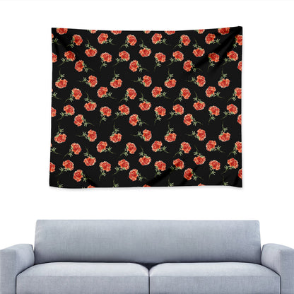 Watercolor Carnation Pattern Print Tapestry