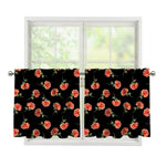 Watercolor Carnation Pattern Print Tier Curtains