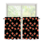 Watercolor Carnation Pattern Print Tier Curtains