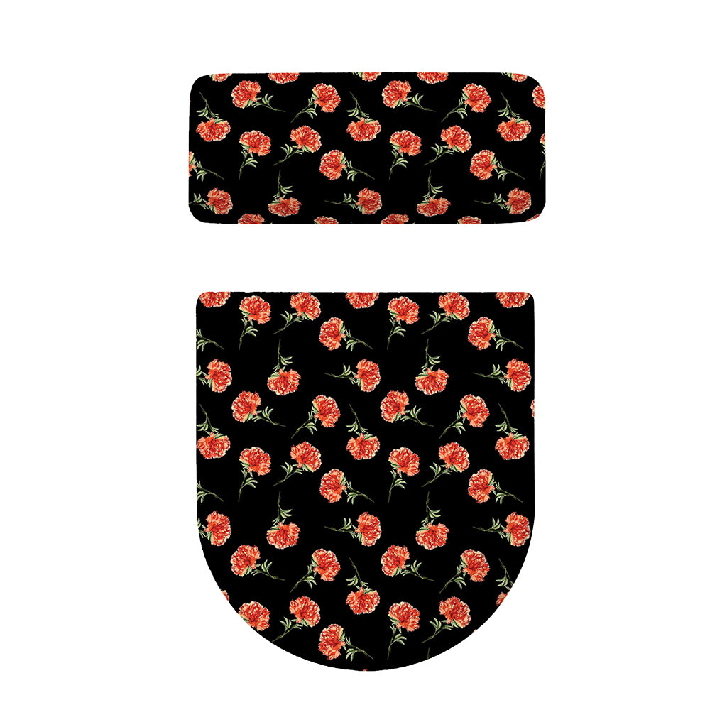 Watercolor Carnation Pattern Print Toilet Lid And Tank Cover Set