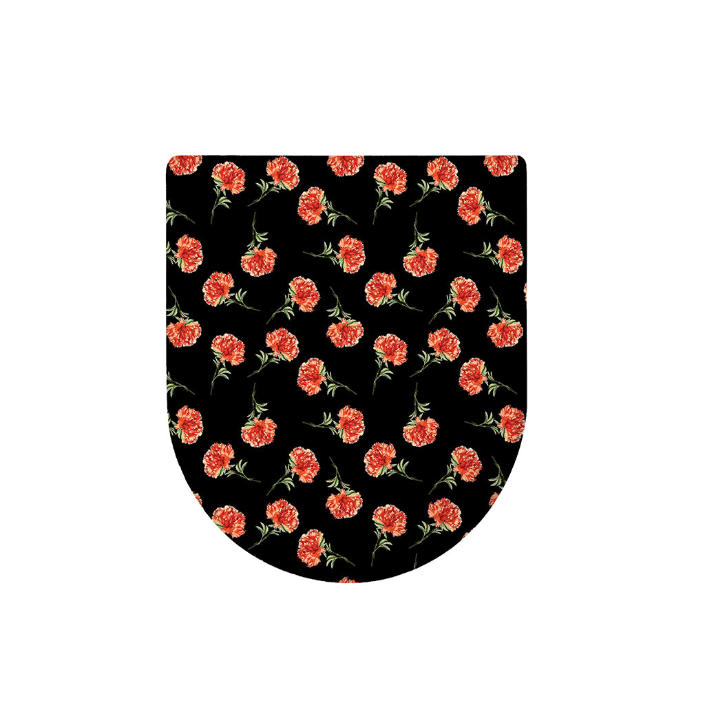 Watercolor Carnation Pattern Print Toilet Lid Cover