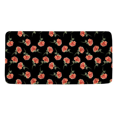 Watercolor Carnation Pattern Print Towel