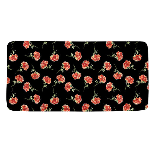 Watercolor Carnation Pattern Print Towel