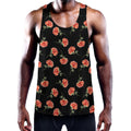 Watercolor Carnation Pattern Print Men's Workout Tank Top