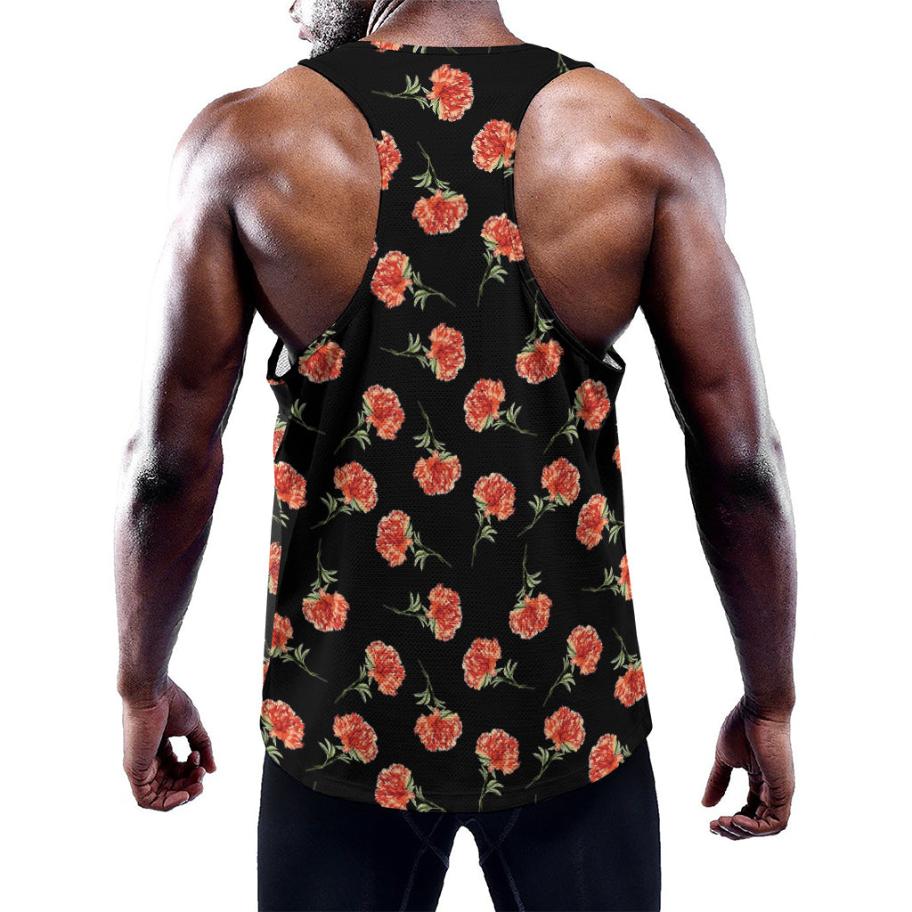 Watercolor Carnation Pattern Print Training Tank Top