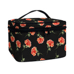 Watercolor Carnation Pattern Print Travel Makeup Bag