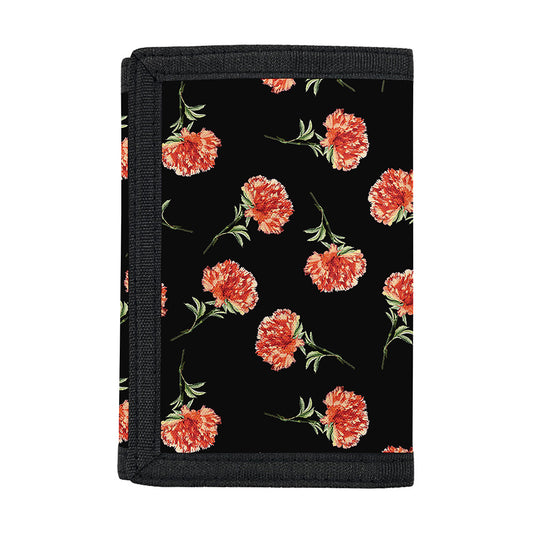 Watercolor Carnation Pattern Print Trifold Wallet