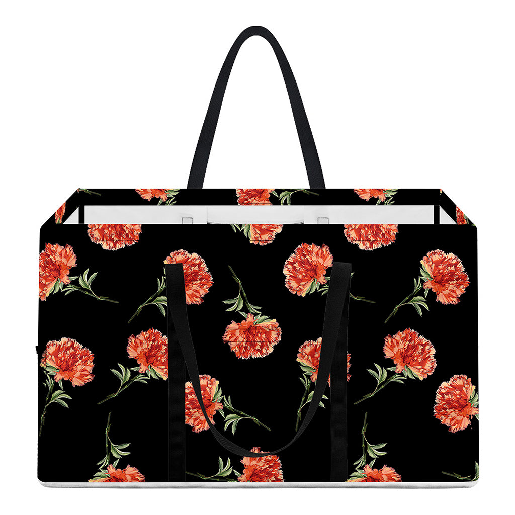 Watercolor Carnation Pattern Print Utility Tote Bag