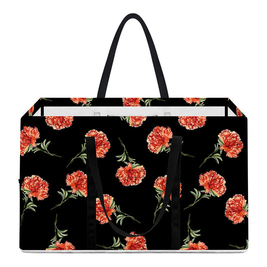 Watercolor Carnation Pattern Print Utility Tote Bag