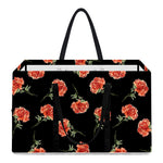 Watercolor Carnation Pattern Print Utility Tote Bag