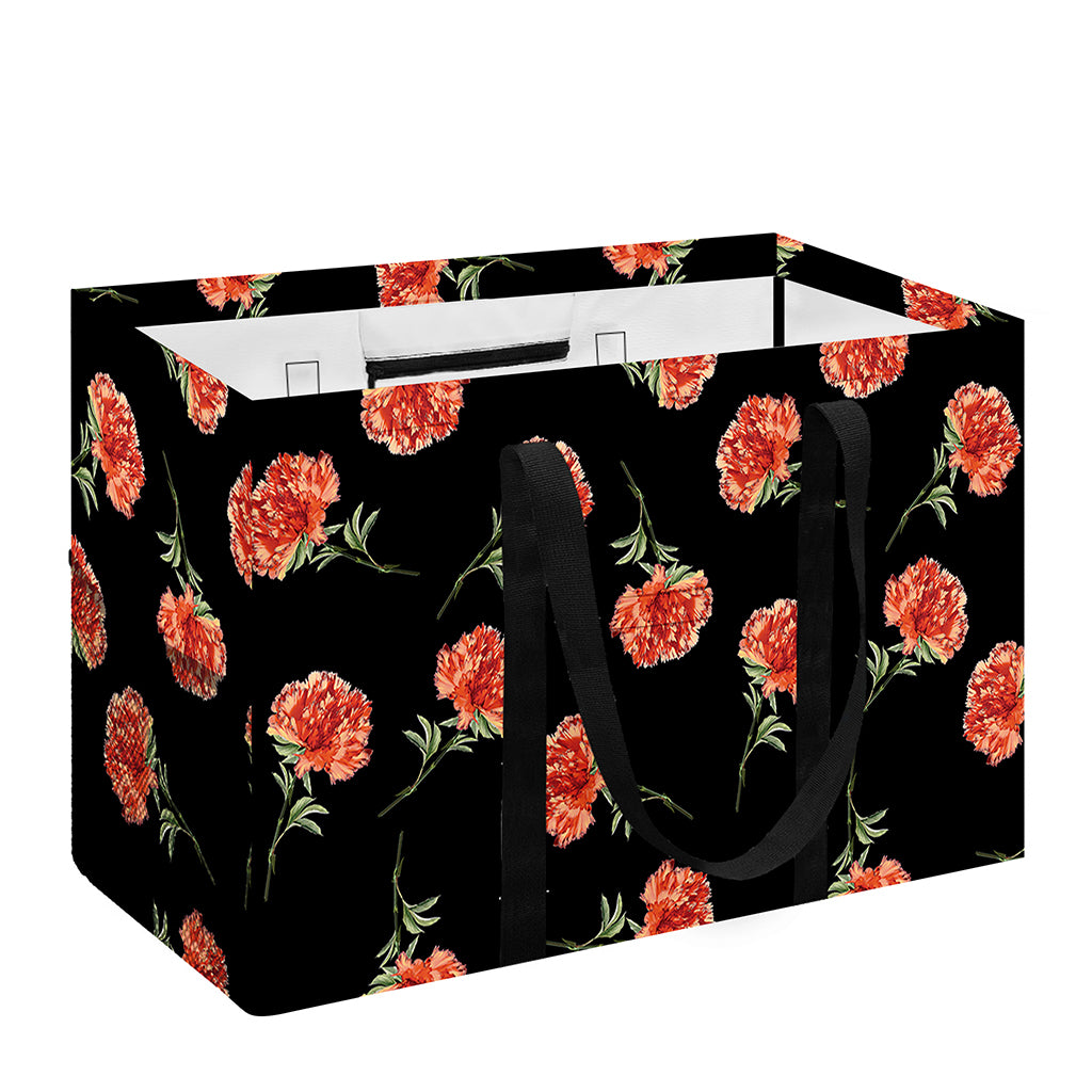 Watercolor Carnation Pattern Print Utility Tote Bag