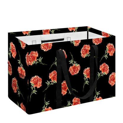 Watercolor Carnation Pattern Print Utility Tote Bag