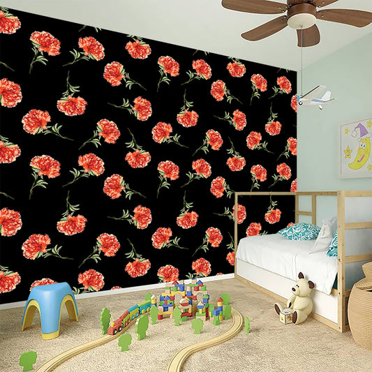 Watercolor Carnation Pattern Print Wall Sticker