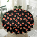 Watercolor Carnation Pattern Print Waterproof Round Tablecloth