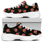Watercolor Carnation Pattern Print White Chunky Shoes