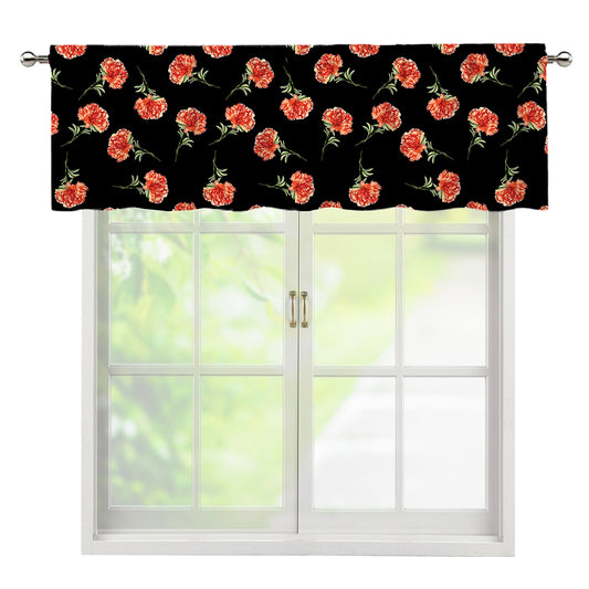 Watercolor Carnation Pattern Print Window Valance
