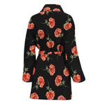 Watercolor Carnation Pattern Print Women's Bathrobe