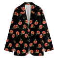 Watercolor Carnation Pattern Print Women's Cotton Blazer