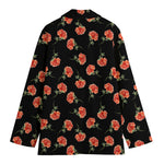 Watercolor Carnation Pattern Print Women's Cotton Blazer