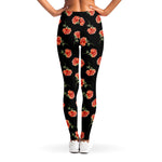 Watercolor Carnation Pattern Print Women's Leggings