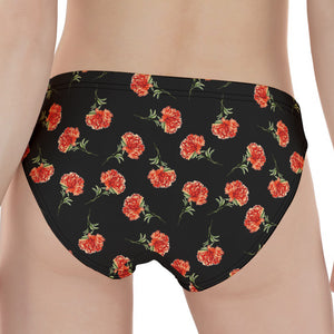 Watercolor Carnation Pattern Print Women's Panties