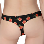 Watercolor Carnation Pattern Print Women's Thong