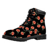 Watercolor Carnation Pattern Print Work Boots